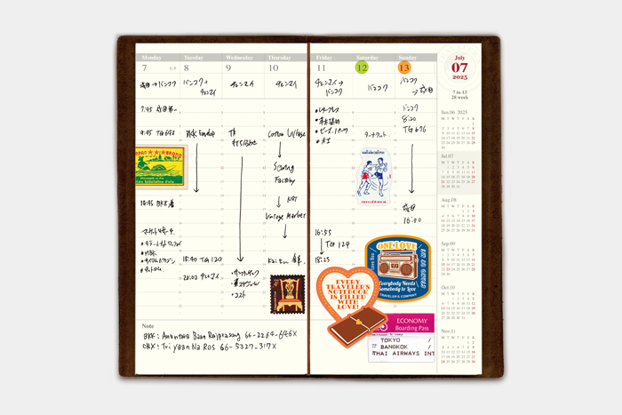 トラベラーズノート リフィル 2025 週間バーチカル